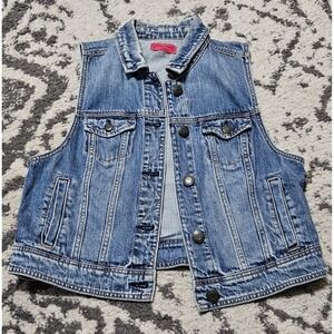Vintage 90s American Eagle Carol's Denim Jean Vest L